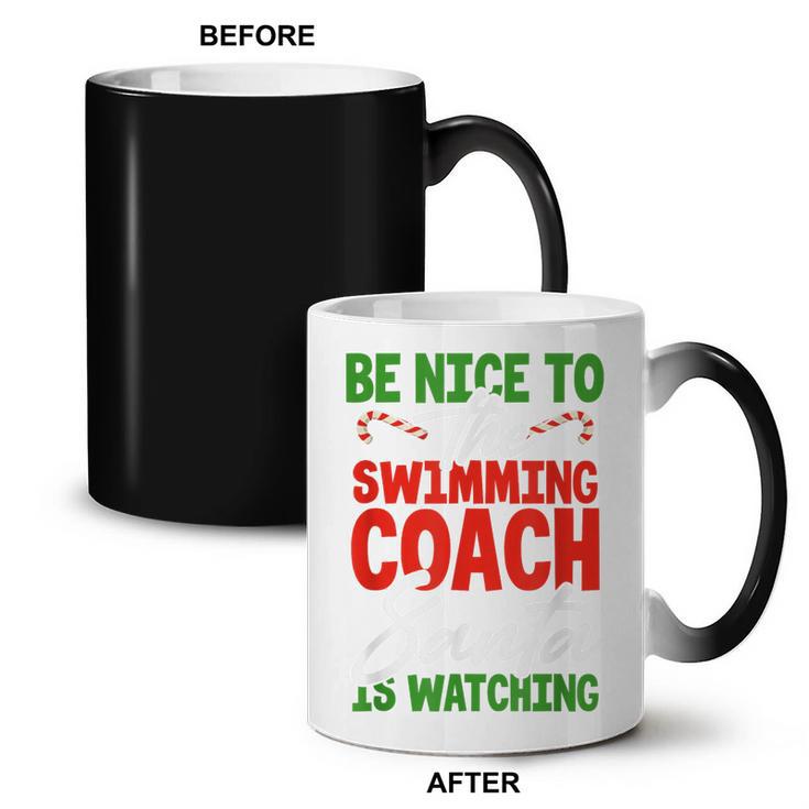 Swimming Coach Christmas Xmas Swimming Santa Coffee Color Changing Mug, trending gift Swimming Coach Christmas Xmas Swimming Santa Coffee Color Changing Mug, trending gift