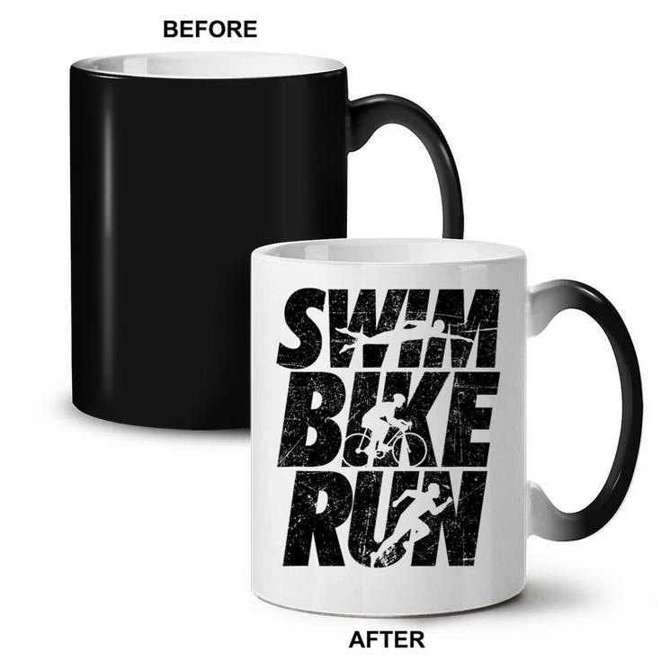 Swimming Cycling Running Triathlon Running Swimming Coffee Color Changing Mug, trending gift