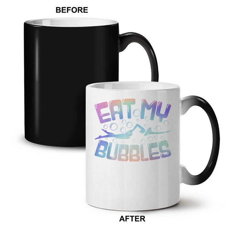 Swimming Eat My Bubbles Swim Watercolour Coffee Color Changing Mug, trending gift Swimming Eat My Bubbles Swim Watercolour Coffee Color Changing Mug, trending gift