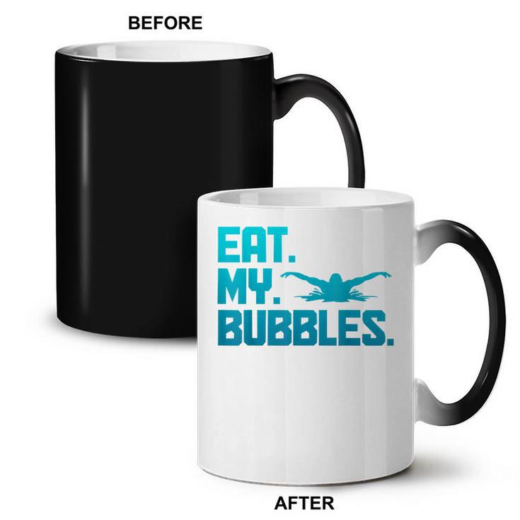 Swimming Eat My Bubbles Swimmer Swim Coffee Color Changing Mug, trending gift
