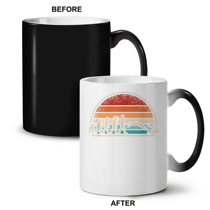 Swimming Evolution Retro Swim Swimmer Men Women Coffee Color Changing Mug, trending gift