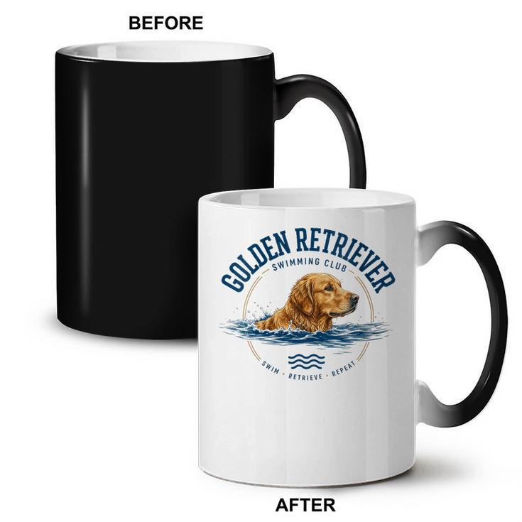Women's Golden Retriever Swimming Coffee Color Changing Mug