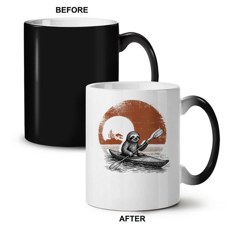 Women's Kayaking Sloth Kayak Kayaker Canoe Paddling Coffee Color Changing Mug