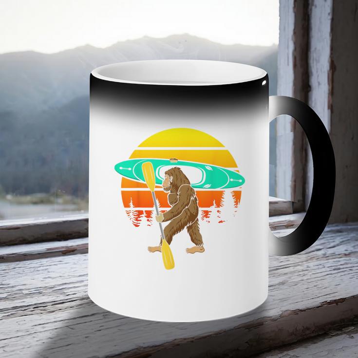 Bigfoot Kayak Paddling Lake Rafts Inflatable Canoe Sasquatch Coffee Color Changing Mug Bigfoot Kayak Paddling Lake Rafts Inflatable Canoe Sasquatch Coffee Color Changing Mug