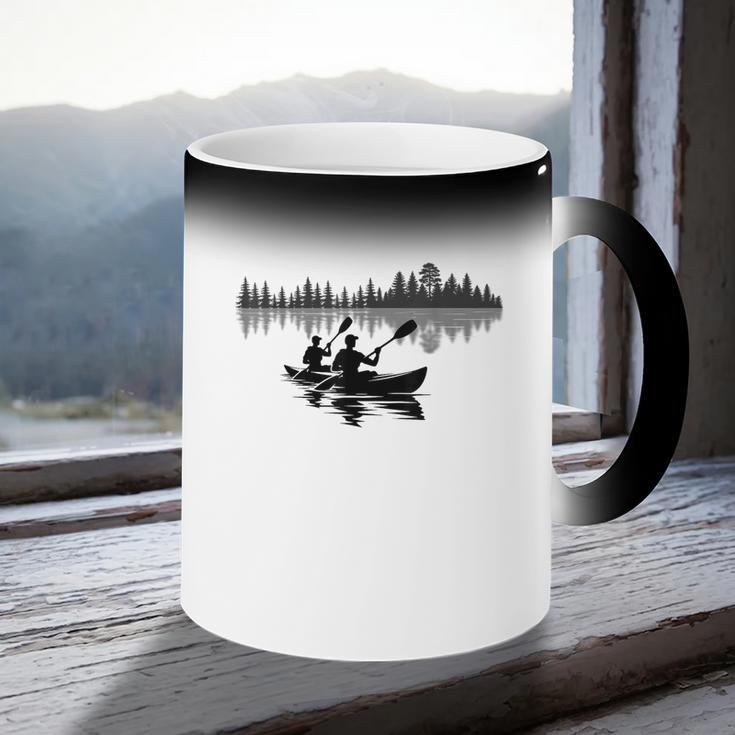 Canoe Silhouette Forest Lake Reflection Coffee Color Changing Mug