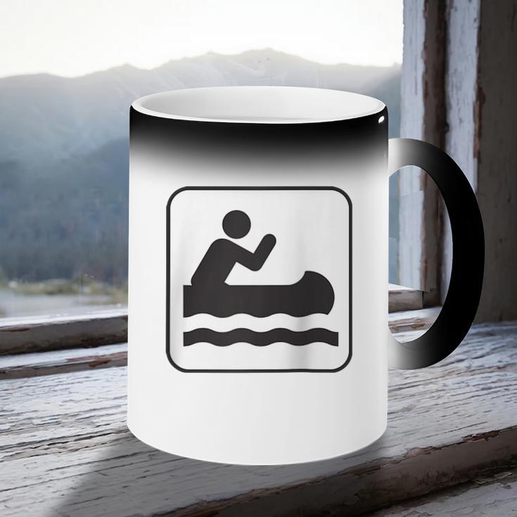 Cool Outdoor Water Sport Canoe Raglan Baseball Tee Coffee Color Changing Mug