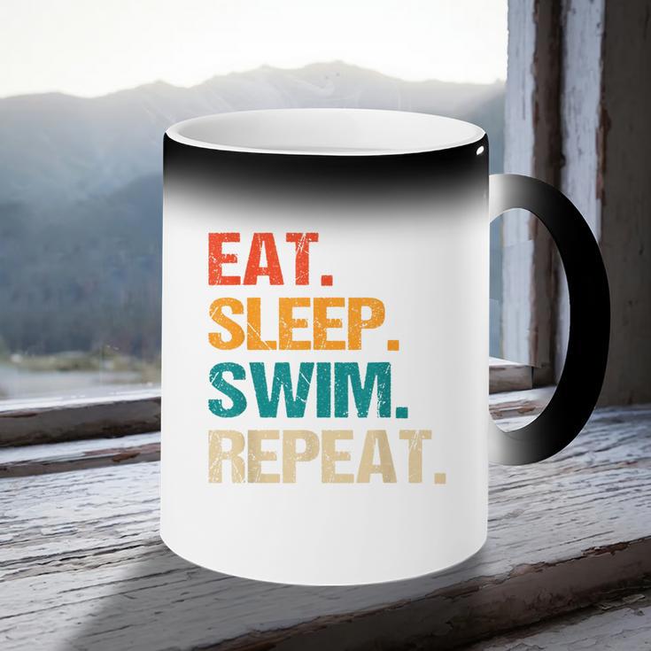 Eat Sleep Swim Repeat Pool Swimmer Water Polo Swimming Coffee Color Changing Mug Eat Sleep Swim Repeat Pool Swimmer Water Polo Swimming Coffee Color Changing Mug