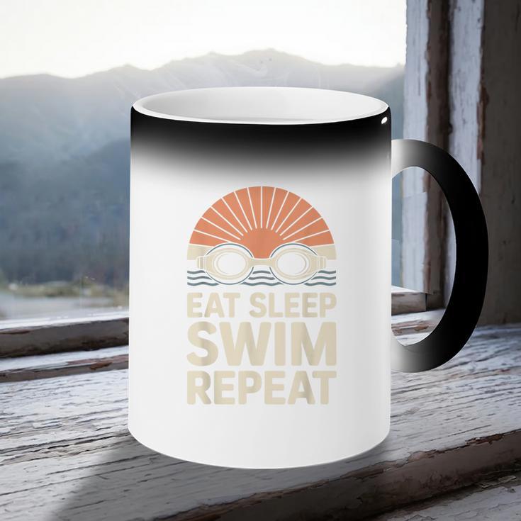 Eat Sleep Swim Repeat Swimmer Swimming Coffee Color Changing Mug Eat Sleep Swim Repeat Swimmer Swimming Coffee Color Changing Mug
