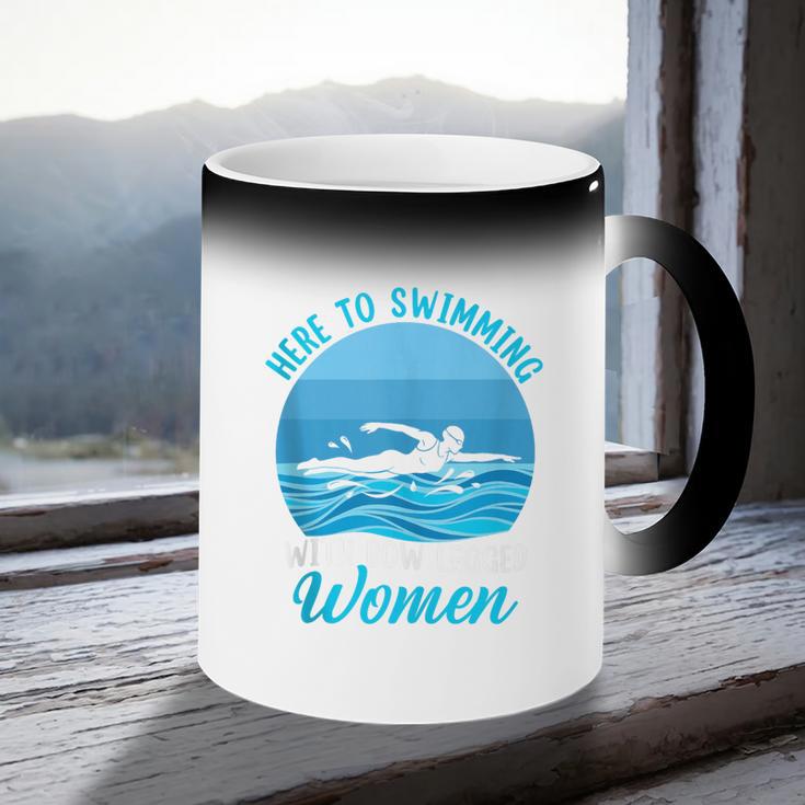 Here's To Swimming With Bow Legged Women Swimming Coffee Color Changing Mug
