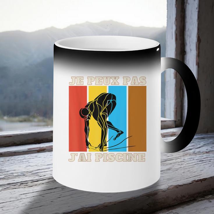 Je Peux Pas J'Ai Piscine Swimming Humour Retro Swimming Pool Coffee Color Changing Mug Je Peux Pas J'Ai Piscine Swimming Humour Retro Swimming Pool Coffee Color Changing Mug