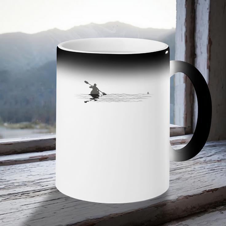 Kayaking Graphic Kayak Figure Kayaker Canoe Paddling Coffee Color Changing Mug
