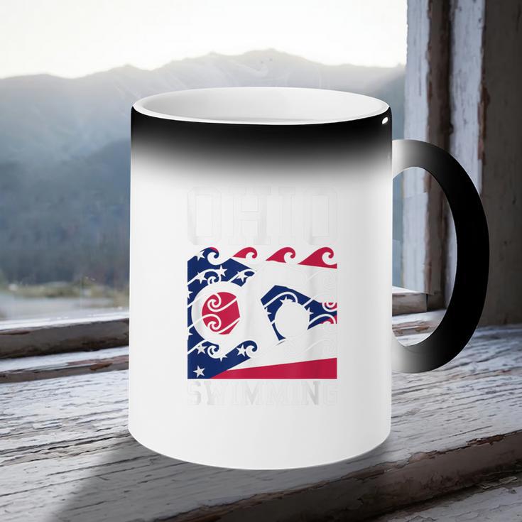 Ohio Flag Swimming Team Swim Swimmer US State Coffee Color Changing Mug Ohio Flag Swimming Team Swim Swimmer US State Coffee Color Changing Mug
