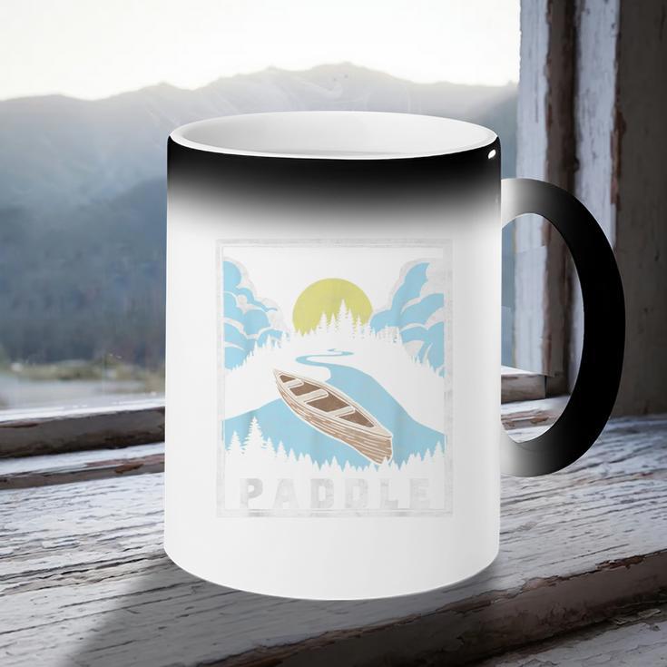 Paddle Retro Style Canoe & Outdoors Simple Canoeing Graphic Coffee Color Changing Mug