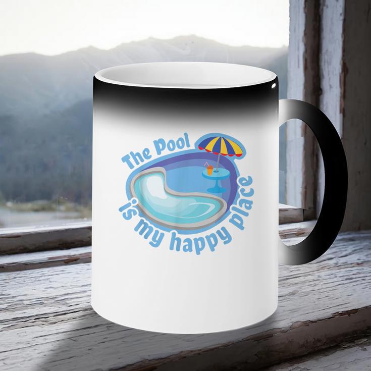 The Pool Is My Happy PlaceShirt Summer Swimming Tee Coffee Color Changing Mug