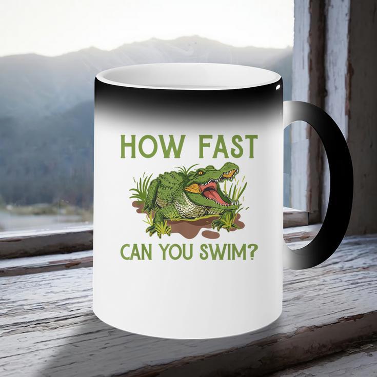 Swimmer Crocodile Swimming Humor How Fast You Can Swim Coffee Color Changing Mug Swimmer Crocodile Swimming Humor How Fast You Can Swim Coffee Color Changing Mug
