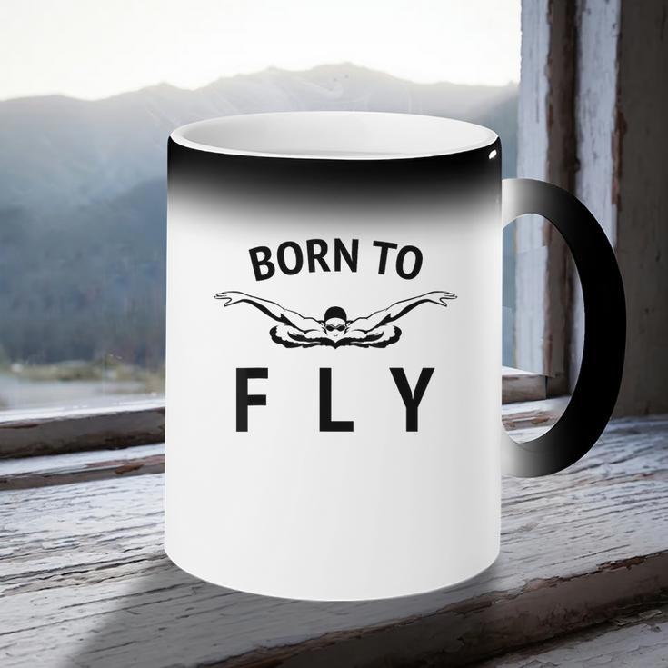 Swimmer Swim Team Born To Fly Butterfly Stroke Swimming Coffee Color Changing Mug Swimmer Swim Team Born To Fly Butterfly Stroke Swimming Coffee Color Changing Mug