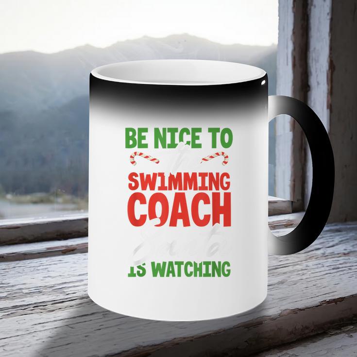 Swimming Coach Christmas Xmas Swimming Santa Coffee Color Changing Mug Swimming Coach Christmas Xmas Swimming Santa Coffee Color Changing Mug