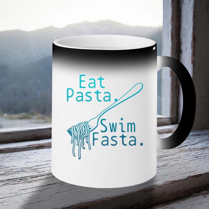 Swimming Eat Pasta Swim Fasta Swimmer Coffee Color Changing Mug