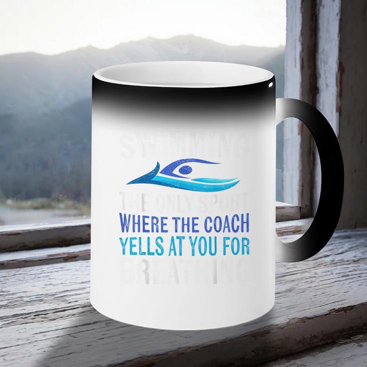 Swimming Only Sport Where The Coach Swimmer Swim Team Coffee Color Changing Mug Swimming Only Sport Where The Coach Swimmer Swim Team Coffee Color Changing Mug