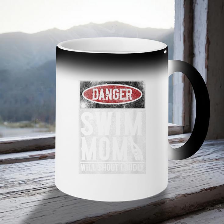 Swimming Swimmer DANGER Swim Mom Coffee Color Changing Mug