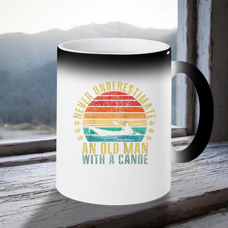 Never Underestimate An Old Man With a Canoe Retro Raglan Baseball Tee Coffee Color Changing Mug Never Underestimate An Old Man With a Canoe Retro Raglan Baseball Tee Coffee Color Changing Mug
