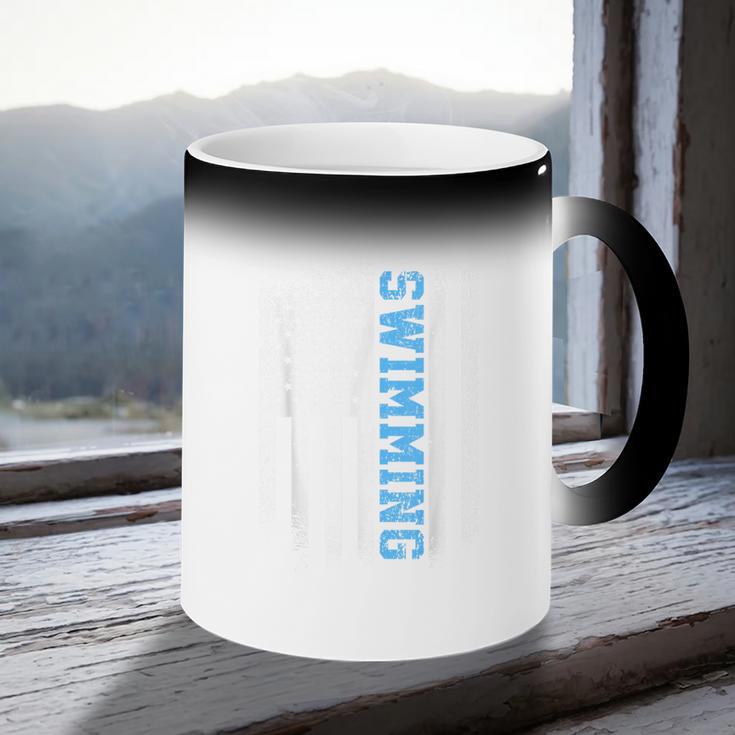 USA Flag Swimming Swim American Swimmer Coffee Color Changing Mug USA Flag Swimming Swim American Swimmer Coffee Color Changing Mug