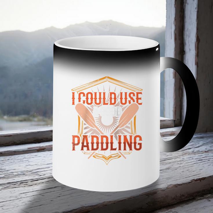 I Could Use A Good Paddling Canoe Canoeing Paddle Men Women Raglan Baseball Tee Coffee Color Changing Mug