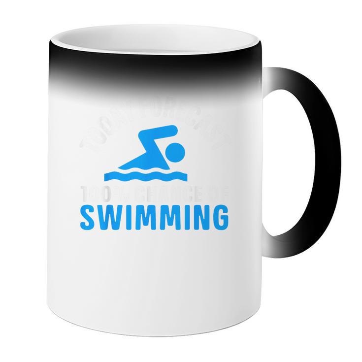 100 Chance Of Swimming Swimmer Swimming Coffee Color Changing Mug