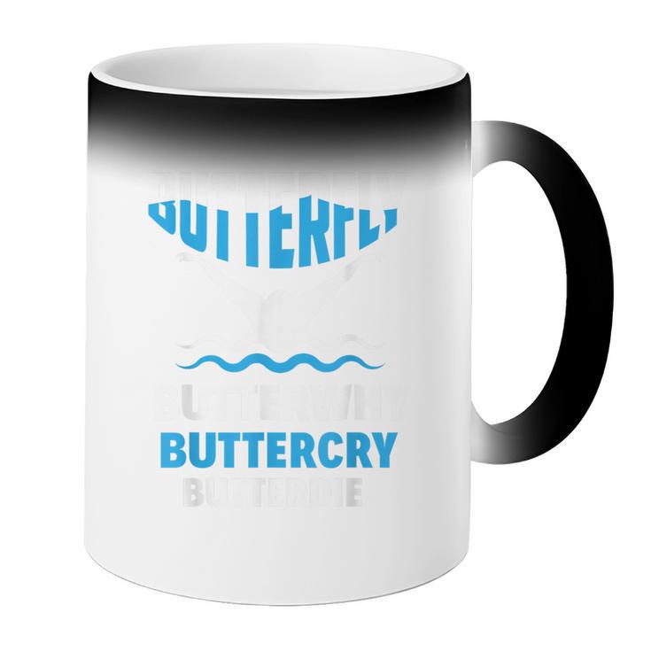 Butterfly Butterwhy Buttercry Swimming Swimmer Coffee Color Changing Mug