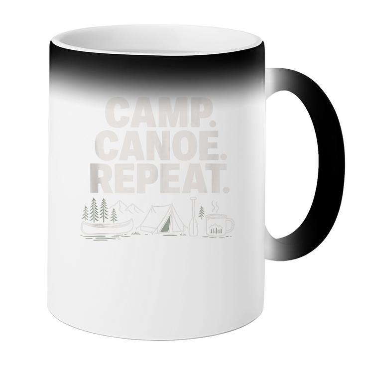 Camp Canoe Repeat Outdoor Adventure Coffee Color Changing Mug