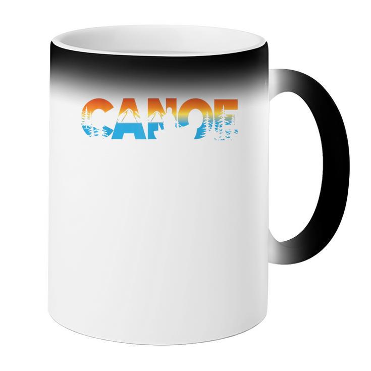 Canoe Canoeing Retro Canoe Coffee Color Changing Mug Canoe Canoeing Retro Canoe Coffee Color Changing Mug