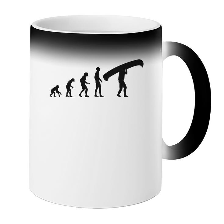 Canoe Evolution Canoeing Shirt T-Shirt Coffee Color Changing Mug