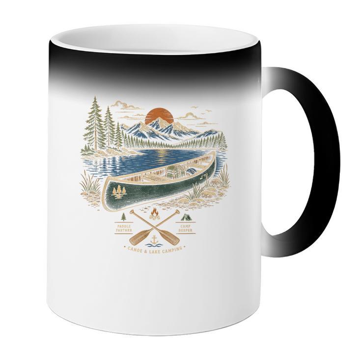 Canoe And Lake Camping Paddle Camp Coffee Color Changing Mug