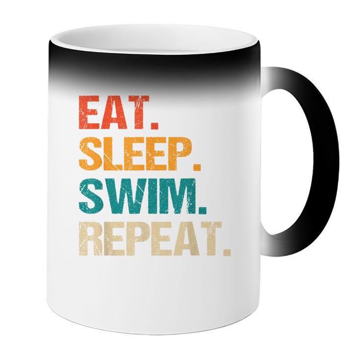 Eat Sleep Swim Repeat Pool Swimmer Water Polo Swimming Coffee Color Changing Mug Eat Sleep Swim Repeat Pool Swimmer Water Polo Swimming Coffee Color Changing Mug