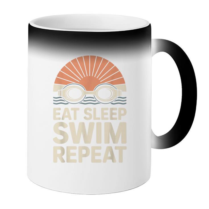 Eat Sleep Swim Repeat Swimmer Swimming Coffee Color Changing Mug Eat Sleep Swim Repeat Swimmer Swimming Coffee Color Changing Mug