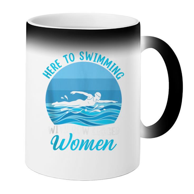 Here's To Swimming With Bow Legged Women Swimming Coffee Color Changing Mug