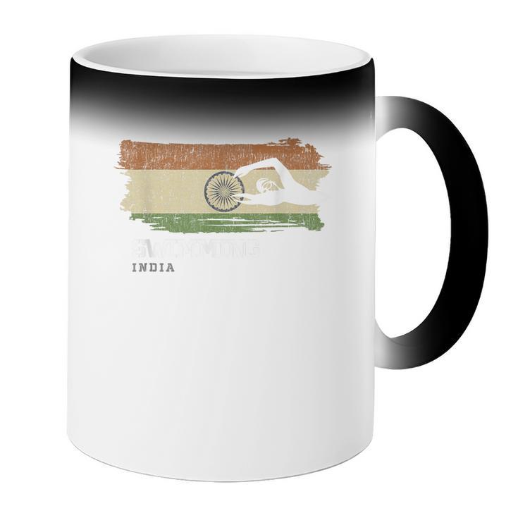 India Swimming Swimmer Water Sports Swimming Coffee Color Changing Mug India Swimming Swimmer Water Sports Swimming Coffee Color Changing Mug
