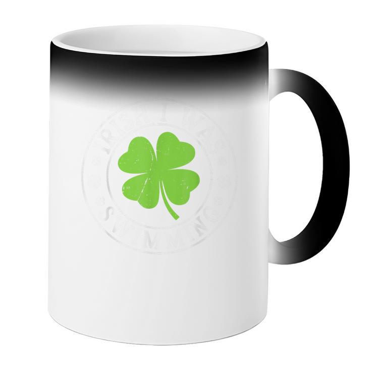 Irish I Was Swimming Shamrock St Patrick's Day Swimmer Coffee Color Changing Mug