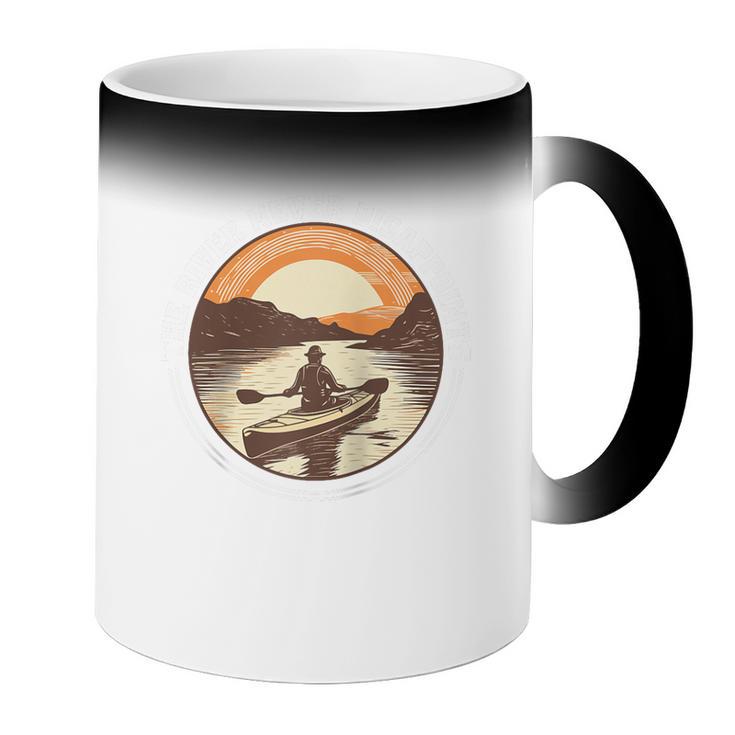 Kayak Kayaker Canoes-Boating Water-Paddle Canadier-Canoe Raglan Baseball Tee Coffee Color Changing Mug