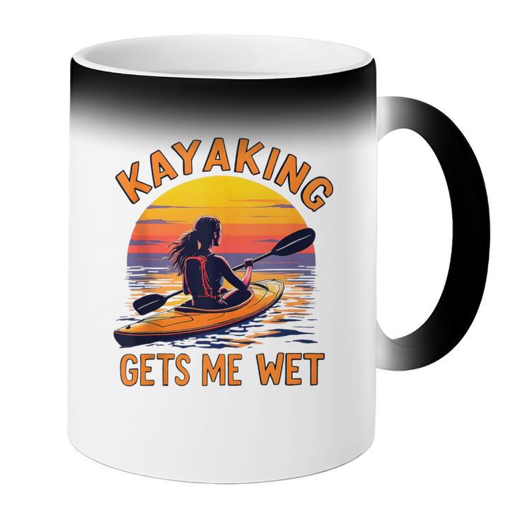 Kayaking Gets Me Wet Kayak Paddling Canoe Adult Joke Sleeveless Coffee Color Changing Mug
