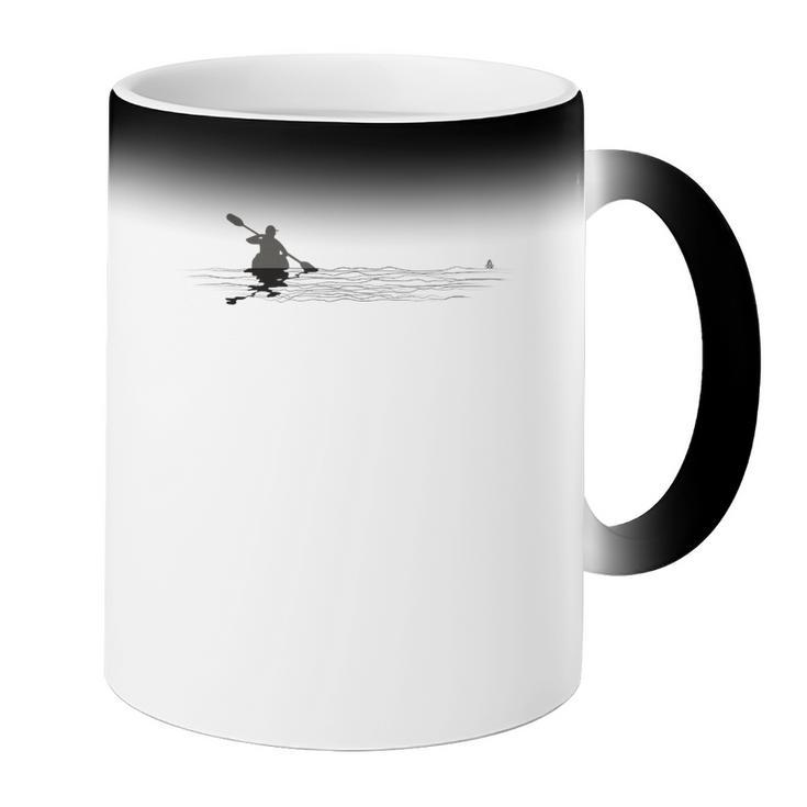 Kayaking Graphic Kayak Figure Kayaker Canoe Paddling Coffee Color Changing Mug