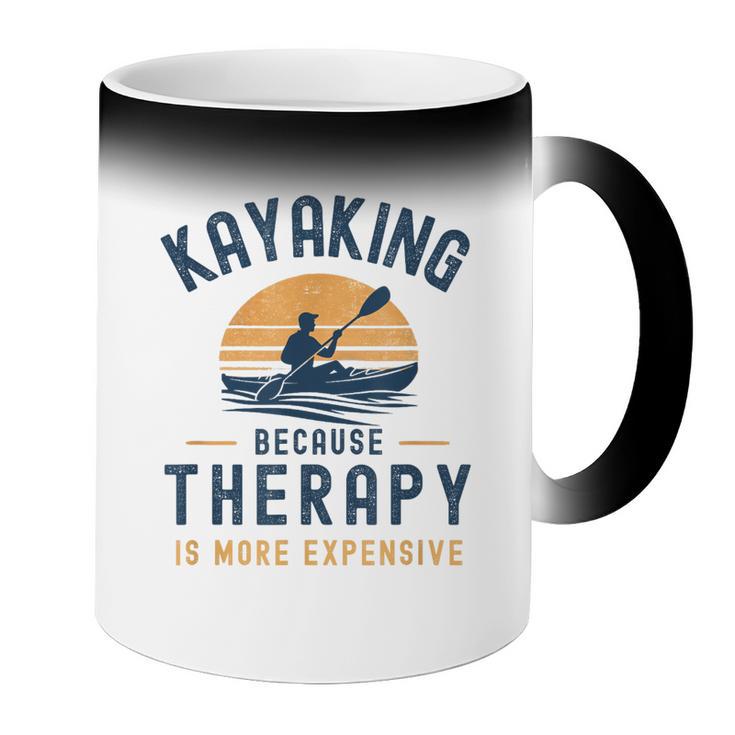 Kayaking Therapy Kayaker Canoe Paddle Lake River Coffee Color Changing Mug Kayaking Therapy Kayaker Canoe Paddle Lake River Coffee Color Changing Mug