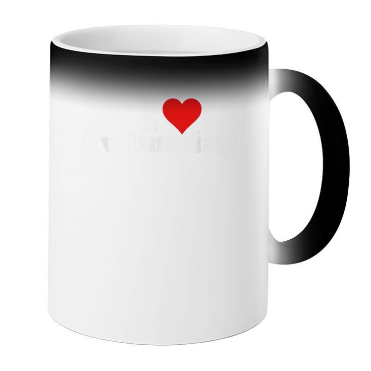 I LOVE HEART SWIMMING Coffee Color Changing Mug I LOVE HEART SWIMMING Coffee Color Changing Mug