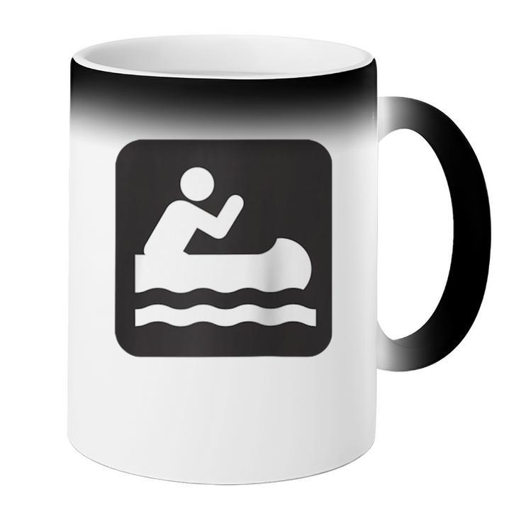 Outdoors Water Sports Canoe Canoeist Raglan Baseball Tee Coffee Color Changing Mug