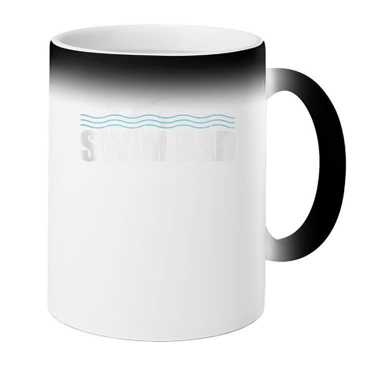 Swim Dad Support Swimming Father Sport Coffee Color Changing Mug