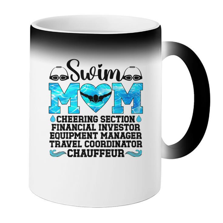 Swim Mom Definition Swimming Mother Of A Swimmer Mom Coffee Color Changing Mug