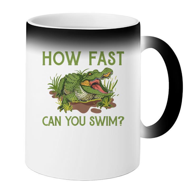 Swimmer Crocodile Swimming Humor How Fast You Can Swim Coffee Color Changing Mug Swimmer Crocodile Swimming Humor How Fast You Can Swim Coffee Color Changing Mug