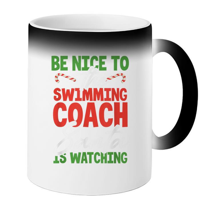 Swimming Coach Christmas Xmas Swimming Santa Coffee Color Changing Mug Swimming Coach Christmas Xmas Swimming Santa Coffee Color Changing Mug