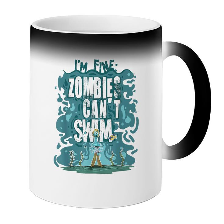 Swimming Quote Zombies Can't Swim For Swimmer Coffee Color Changing Mug Swimming Quote Zombies Can't Swim For Swimmer Coffee Color Changing Mug