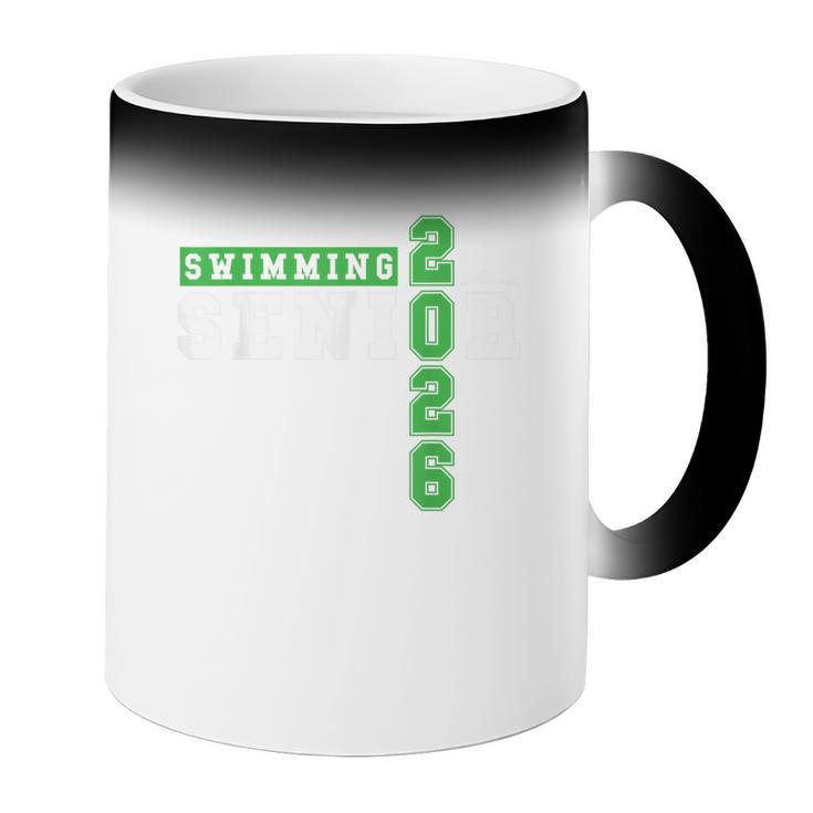 Swimming Senior Night Swim Senior 2026 Graduation 33 Coffee Color Changing Mug